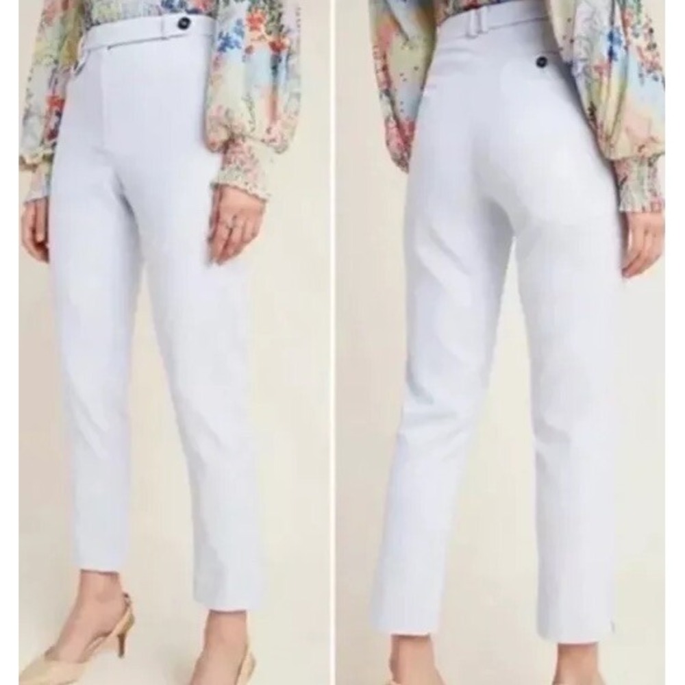 Women's Anthropologie The Essential Slim Trouser Lined Pant Sz 8 Pale‎ Blue